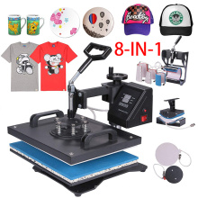 High Quality Sublimation 8 in 1 Combo Heat Press Machine for Printing T-shirt Shoes Plate